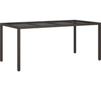 vidaXL Table de jardin marron 190 x 90 x 75 cm Poly rotin
