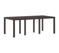 vidaXL Table de jardin marron en poly rattan 200x100x73 cm