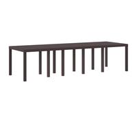 vidaXL Table de jardin marron 300x100x73 cm polyrotin rectangulaire résistante aux intempéries
