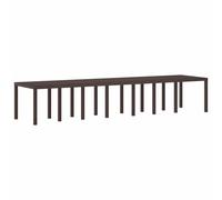 vidaXL Table de jardin rectangulaire 400×100×73 cm Marron polyrotin, résistante aux intempéries