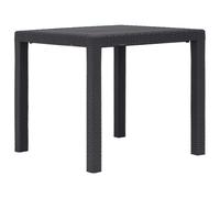 Vidaxl Table De Jardin Marron 79x79x72 Cm Plastique Aspect De Rotin