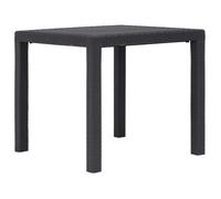 vidaXL Table de jardin Marron 79x79x72 cm Plastique Aspect de rotin