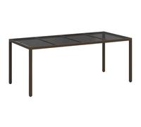 vidaXL Table de Jardin Marron polyrotin | construction robuste pour une longue durée, facile à déplacer quand besoin, un coup d'éponge et c'est bon