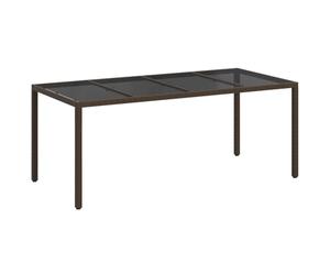 vidaXL Table de Jardin Marron polyrotin | construction robuste pour une longue durée, facile à déplacer quand besoin, un coup d'éponge et c'est bon
