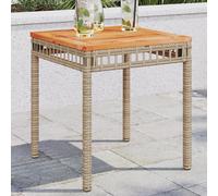 Vidaxl Table De Jardin Mélange Beige 38x38x42 Cm Rotin Et Bois Acacia