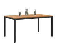 vidaXL Table de Jardin Naturel et Noir 150 x 90 x 75 cm, Table en Acacia, Meuble Moderne pour Jardin et terrasse, Solution Repas résistante et Chic pour Vos Moments de détente