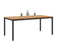 vidaXL Table de Jardin Naturel et Noir 180 x 90 x 75 cm, Table en Acacia, Meuble Moderne pour Jardin et terrasse, Solution Repas résistante et Chic pour Vos Moments de détente