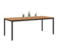 vidaXL Table de Jardin Naturel et Noir 200 x 90 x 75 cm, Table en Acacia, Meuble Moderne pour Jardin et terrasse, Solution Repas résistante et Chic pour Vos Moments de détente