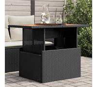 vidaXL Table de Jardin, Table à Manger, Table de Repas, Meuble de Patio Terrasse Arrière-cour Extérieur, Noir Résine Tressée 365976