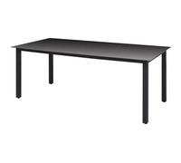 vidaXL Table de jardin Noir 190 x 90 x 74 cm Aluminium et verre
