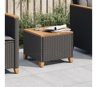 Vidaxl Table De Jardin Noir 45x45x37 Cm Résine Tressée Et Bois Acacia