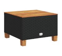 Vidaxl Table De Jardin Noir 55x55x36 Cm Résine Tressée Et Bois Acacia