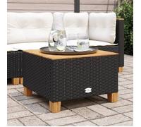 vidaXL Table de jardin noir 55x55x36 cm résine tressée et bois acacia 365908