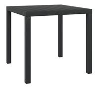 vidaXL Table de jardin résistante aux intempéries Noir 80 x 80 x 74 cm Aluminium et WPC