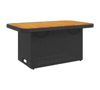 vidaXL Table de jardin 368275 – Noir, résine tressée pour terrasse et balcon