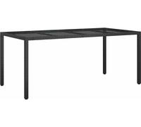 vidaXL Table de jardin noire 190 x 90 x 75 cm Poly rotin