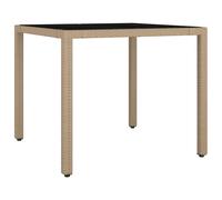 Vidaxl Table De Jardin Plateau En Verre Résine Tressée Verre Trempé