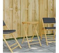 vidaXL Table de jardin pliable Ø55x75 cm bambou – table de patio (365881)