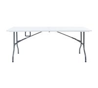 vidaXL Table de jardin pliante blanche 180x72x72 cm HDPE