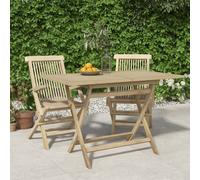 Vidaxl Table De Jardin Pliante Gris 120x70x75 Cm Bois De Teck Solide Marron