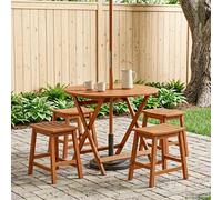 Vidaxl Table De Jardin Pliante Marron Ø 90 X 75 Cm