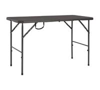 Table De Jardin Pliante Marron 120x60x74cm Pehd Aspect De Rotin