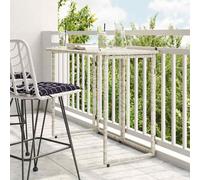 vidaXL Table de Jardin Pliante Gris Clair 90 x 51 x 75 cm polyrotin, Table d'extérieur, Meuble de Jardin, Meuble de Patio, Table de Patio