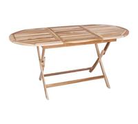 vidaXL Table de Jardin Pliante Naturel 160 x 80 x 76 cm, Table Ovale Moderne, Pliante pour Jardin, mobilier Compact en Teck, Gain de Place pour Balcon, Design à Lattes