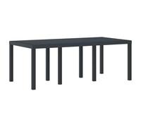 vidaXL Table de Jardin pour Repas Anthracite 200 x 100 x 73 cm, Table Moderne de Jardin, rectangulaire, en Poly rotin, mobilier Durable pour terrasse, Coin Repas résistant