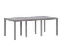 Table de patio rectangulaire vidaXL gris clair, accueillant jusqu'à 8 personnes, résistante aux UV, en plastique solide 871691