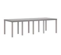 vidaXL Table de Jardin pour Repas Gris Clair 250 x 100 x 73 cm, Table Moderne de Jardin, rectangulaire, en Poly rotin, mobilier Durable pour terrasse, Coin Repas résistant