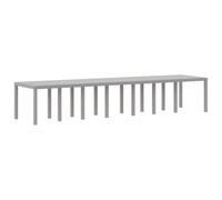 vidaXL Table de Jardin pour Repas Gris Clair 400 x 100 x 73 cm, Table Moderne de Jardin, rectangulaire, en Poly rotin, mobilier Durable pour terrasse, Coin Repas résistant