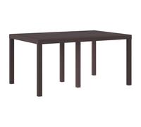 vidaXL Table de jardin 871685 rectangulaire polyrotin marron 150 x 100 x 73 cm