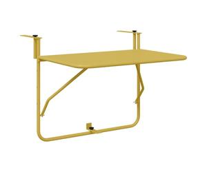 vidaXL Table de Jardin Suspendue Or 60 x 39 cm, à Fixer au Mur, Hauteur Ajustable, Pliable, en Acier, idéal pour Les balcons, Style Moderne, Parfaite pour Les Repas et buffets Entre Amis.