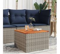 Vidaxl Table De Jardin Gris 55x55x37 Cm Résine Tressée Et Bois Acacia