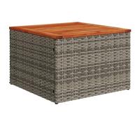 Vidaxl Table De Jardin Gris 55x55x37 Cm Résine Tressée Et Bois Acacia