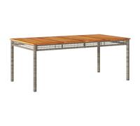 vidaXL Table de Jardin, Table à Manger, Table de Repas, Meuble de Patio Terrasse Arrière-Cour Extérieur, Gris Résine Tressée et Bois Acacia