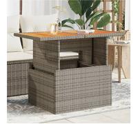 vidaXL Table de Jardin, Table à Manger, Table de Repas, Meuble de Patio Terrasse Arrière-cour Extérieur, Gris Résine Tressée 366127
