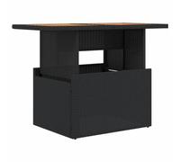 vidaXL Table de jardin 365976 – Table à manger en résine tressée noire