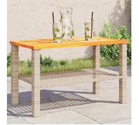 vidaXL Table de Jardin, Table à Manger, Table de Repas, Meuble de Patio Terrasse Arrière-cour Extérieur, Beige Résine 366272