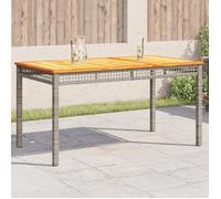 vidaXL Table de Jardin, Table à Manger, Table de Repas, Meuble de Patio Terrasse Arrière-cour Extérieur, Gris Résine Tressée 366277