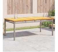 vidaXL Table de jardin 366280 - Résine tressée, gris, extérieur