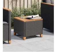 Vidaxl Table De Jardin Noir 45x45x37 Cm Résine Tressée Et Bois Acacia