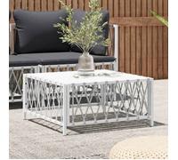 vidaXL Table de Jardin, Table Basse avec Cadre en Acier, Table d'Appoint Flexible, Meuble de Terrasse Patio Extérieur, Blanc 364141
