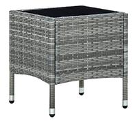 vidaXL Table de jardin basse en résine tressée Gris 40x40x45 cm