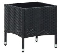 vidaXL Table de Jardin Table Basse de Patio Table d'Appoint de Terrasse Table d'Extérieur Meuble de Jardin Noir 40x40x45 cm Résine Tressée