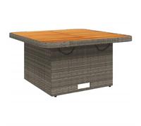 vidaXL Table de jardin, basse et à manger 368270 Gris résine tressée