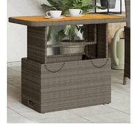 vidaXL Table de jardin 90 x 55 x 71 cm Résine tressée et bois d'acacia Gris