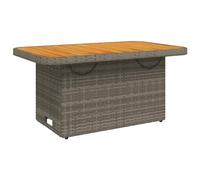 Vidaxl Table De Jardin Gris 90x55x71cm Résine Tressée Et Bois D'acacia