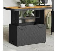 Vidaxl Table De Jardin Noir 90x55x71 Cm Résine Tressée Et Bois Acacia